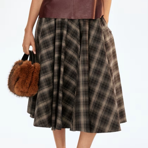 H&M Plaid Cotton Circle Skirt - Picture 1 of 11